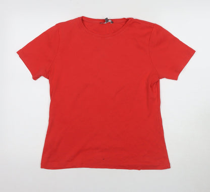 Laura Ashley Women's Red Crew Neck T-Shirt, Size 14