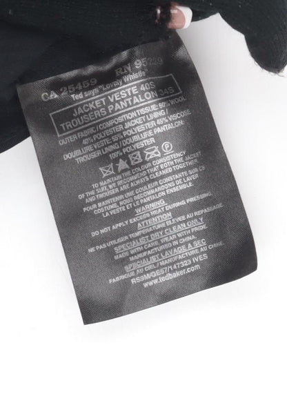 Ted Baker Men's Black Dress Pants Size 40S Wool Blend