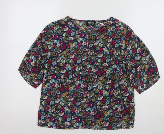 Poppy Lux Women's Multicoloured Floral Top Size 10