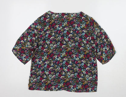 Poppy Lux Women's Multicoloured Floral Top Size 10