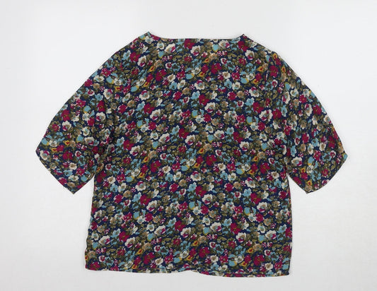 Poppy Lux Women's Multicoloured Floral Top Size 10