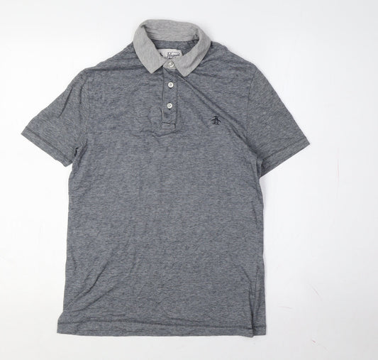 Original Penguin Men's Grey Polo Shirt Size S