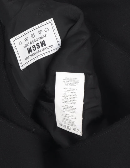 MSGM Women's Black Motorcycle Jacket - Slim Fit, M