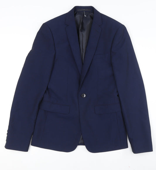 Mens UK Size 34 Burton Regular Blue Suit Jacket