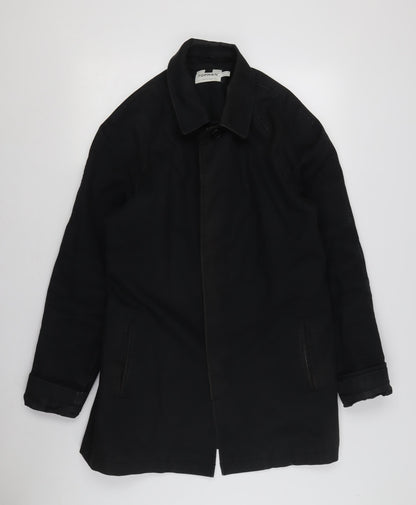 Mens UK Size S Topman Black Overcoat