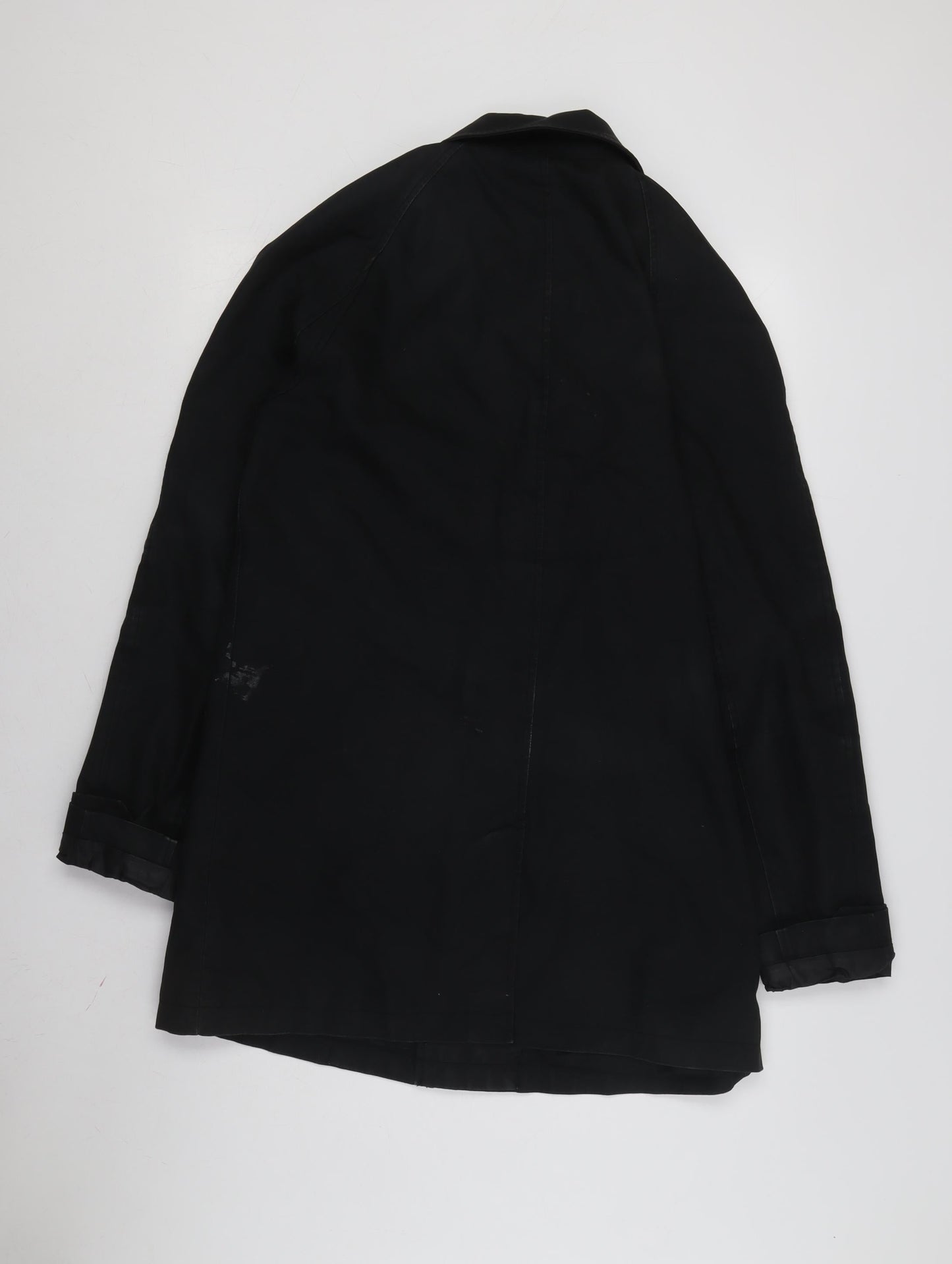 Mens UK Size S Topman Black Overcoat