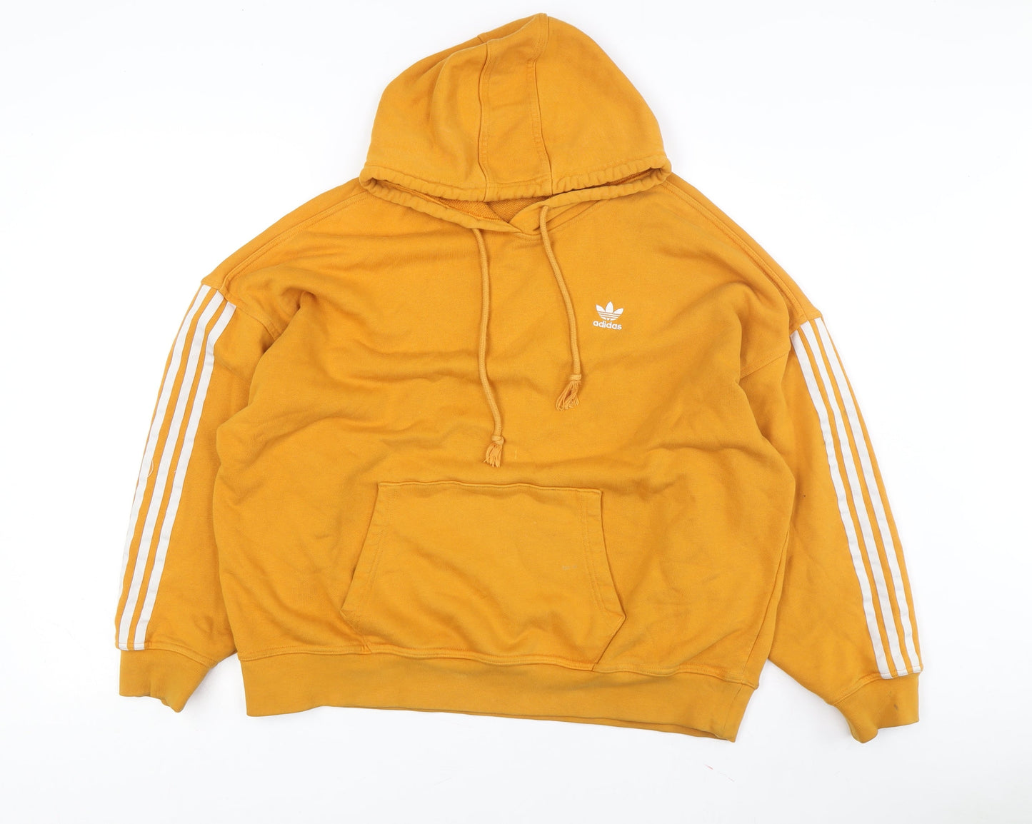 Adidas Unisex Orange Pullover Hoodie Size 14