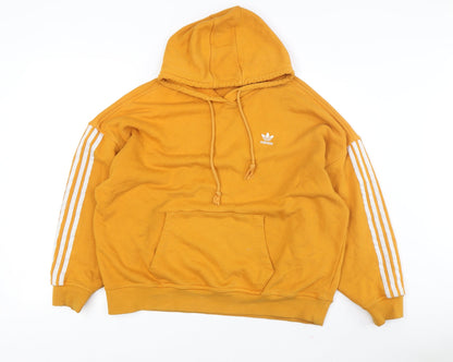 Adidas Unisex Orange Pullover Hoodie Size 14