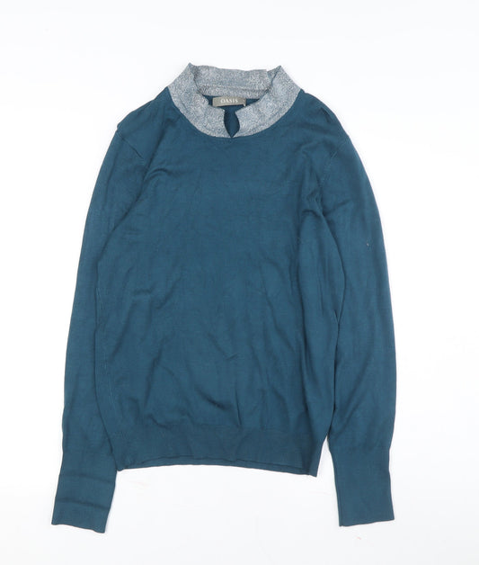 Womens UK Size M Oasis Blue Pullover Jumper