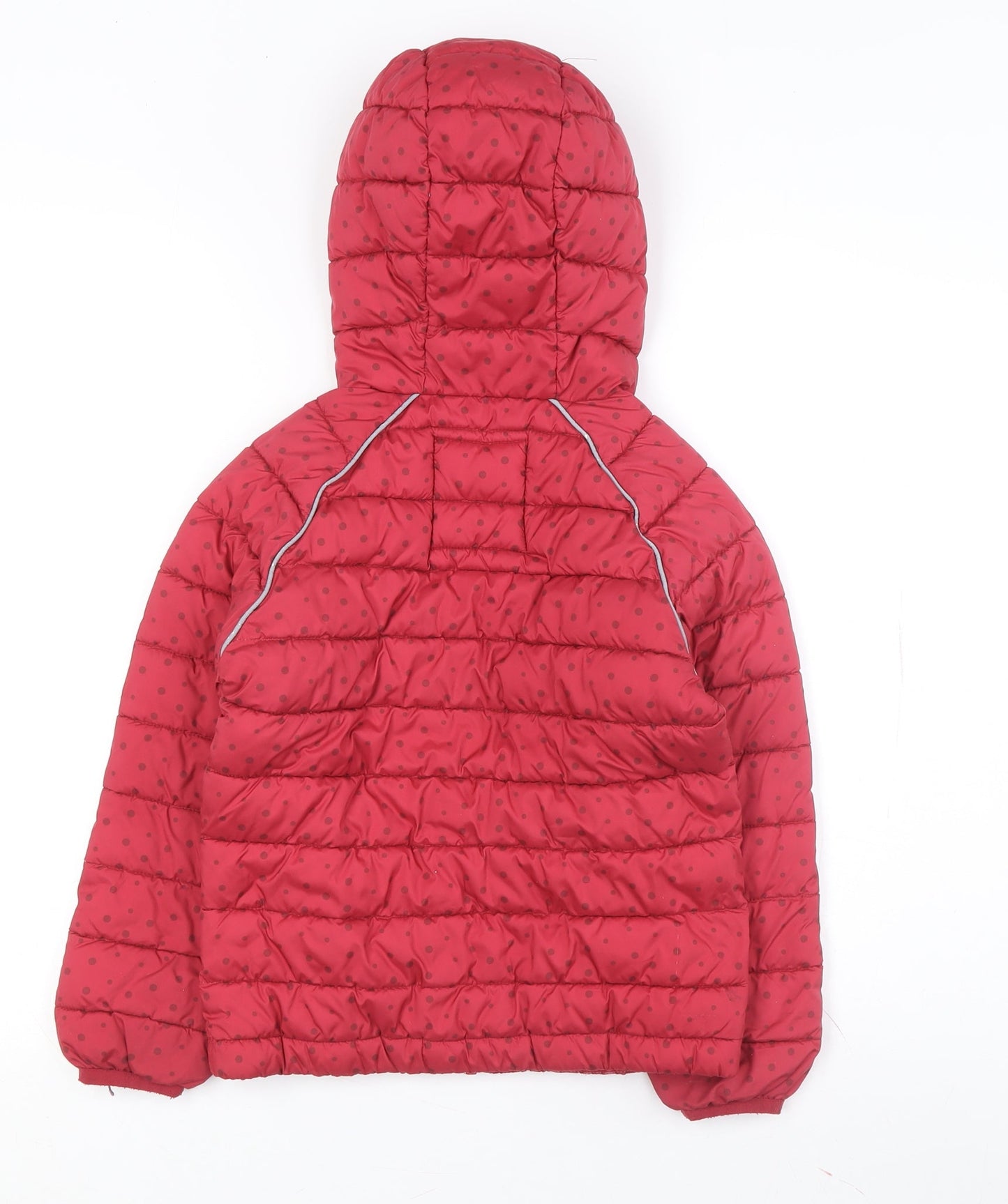 Fatface Girls Red Polka Dot Puffer Jacket 7-8 Years