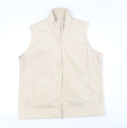 FWM Women's Beige M Waistcoat Full Zip Casual Layer