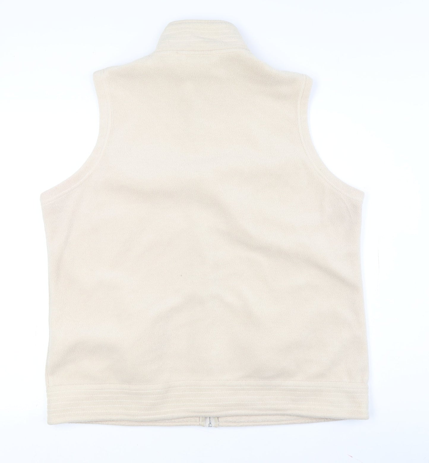 FWM Women's Beige M Waistcoat Full Zip Casual Layer