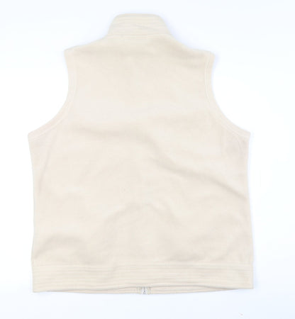 FWM Women's Beige M Waistcoat Full Zip Casual Layer