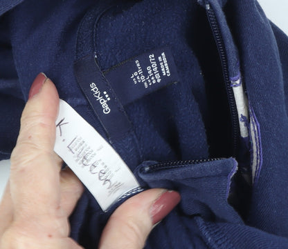 Gap Girls Blue Hoodie, Size 10, Full Zip, Casual Logo