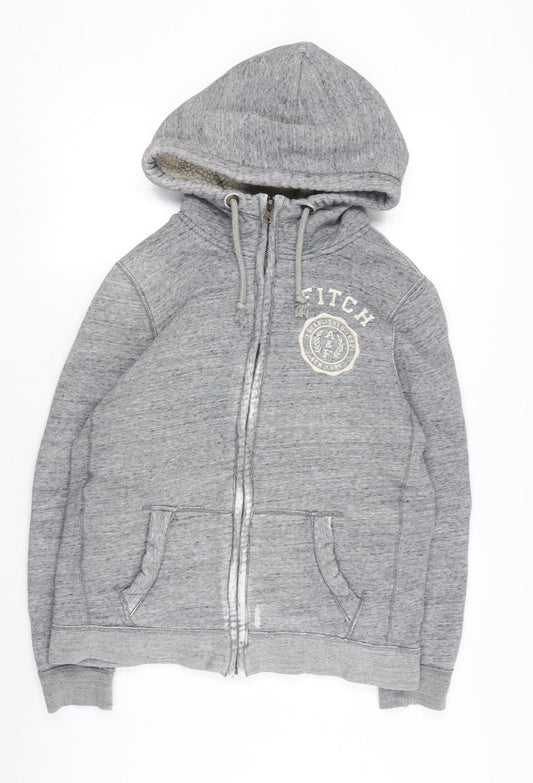 Abercrombie & Fitch Men's Grey Full Zip Hoodie, Size S