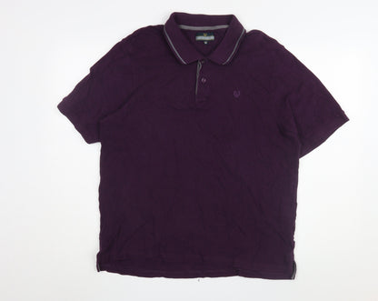 Lincoln Men's Purple XL Polo Shirt in Cotton, Short Sleeve
