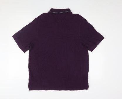 Lincoln Men's Purple XL Polo Shirt in Cotton, Short Sleeve
