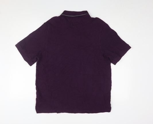 Lincoln Men's Purple XL Polo Shirt in Cotton, Short Sleeve