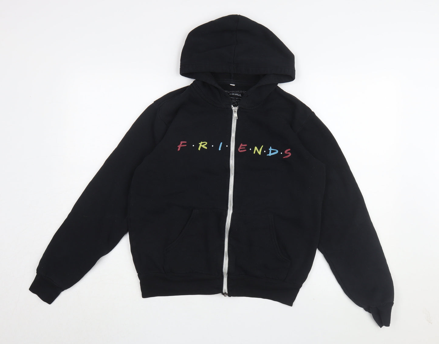 Gildan Friends Black Unisex Hoodie, Size S, Full Zip