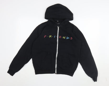 Gildan Friends Black Unisex Hoodie, Size S, Full Zip