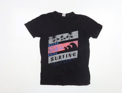 Yantra Black Cotton Unisex T-Shirt - Summer Casual M