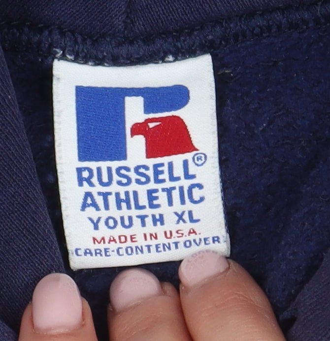 Russell Athletic Boys Blue XL Pullover Hoodie with Logo
