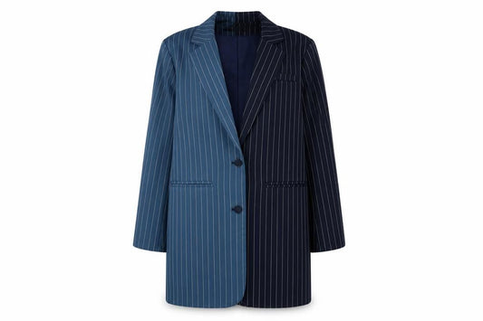 Missguided Women's Blue/Black Pinstripe Suit Jacket UK 4
