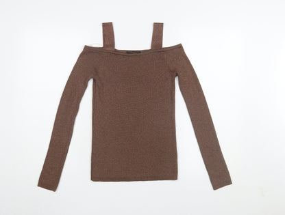 Womens UK Size 8 Marks and Spencer Brown  T-Shirt