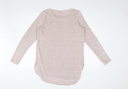 Next Women's Pink Striped Pullover Jumper, Size 8