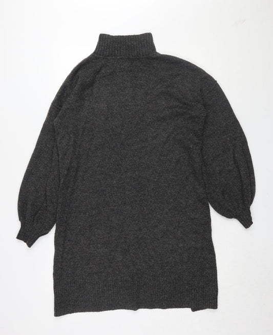 River Island Women Grey Jumper Dress S Casual Knit