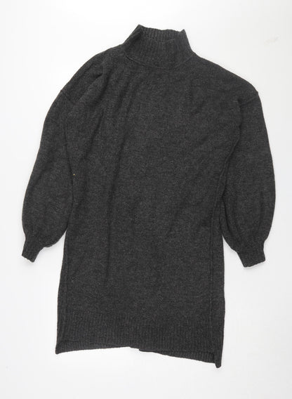 River Island Women Grey Jumper Dress S Casual Knit