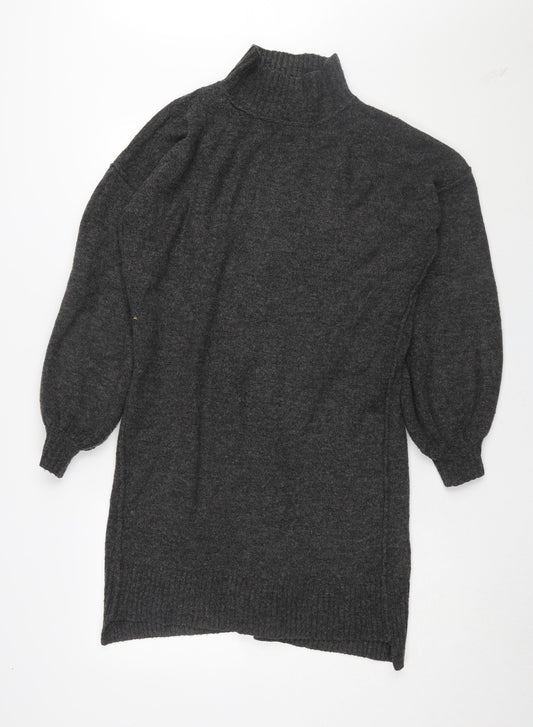 River Island Women Grey Jumper Dress S Casual Knit