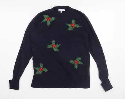 Warehouse Women's Black Christmas Pullover Jumper - Size 6
