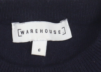 Warehouse Women's Black Christmas Pullover Jumper - Size 6