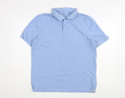 Marks & Spencer Men's Blue Polo Shirt XL, Regular Fit