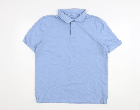 Marks & Spencer Men's Blue Polo Shirt XL, Regular Fit