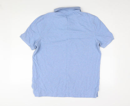 Marks & Spencer Men's Blue Polo Shirt XL, Regular Fit