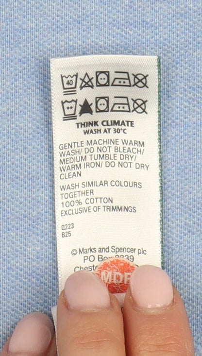 Marks & Spencer Men's Blue Polo Shirt XL, Regular Fit