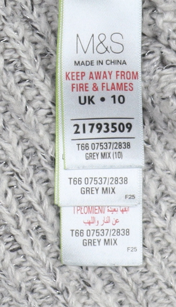 Womens UK Size 10 Marks and Spencer Grey Pullover Jumper
