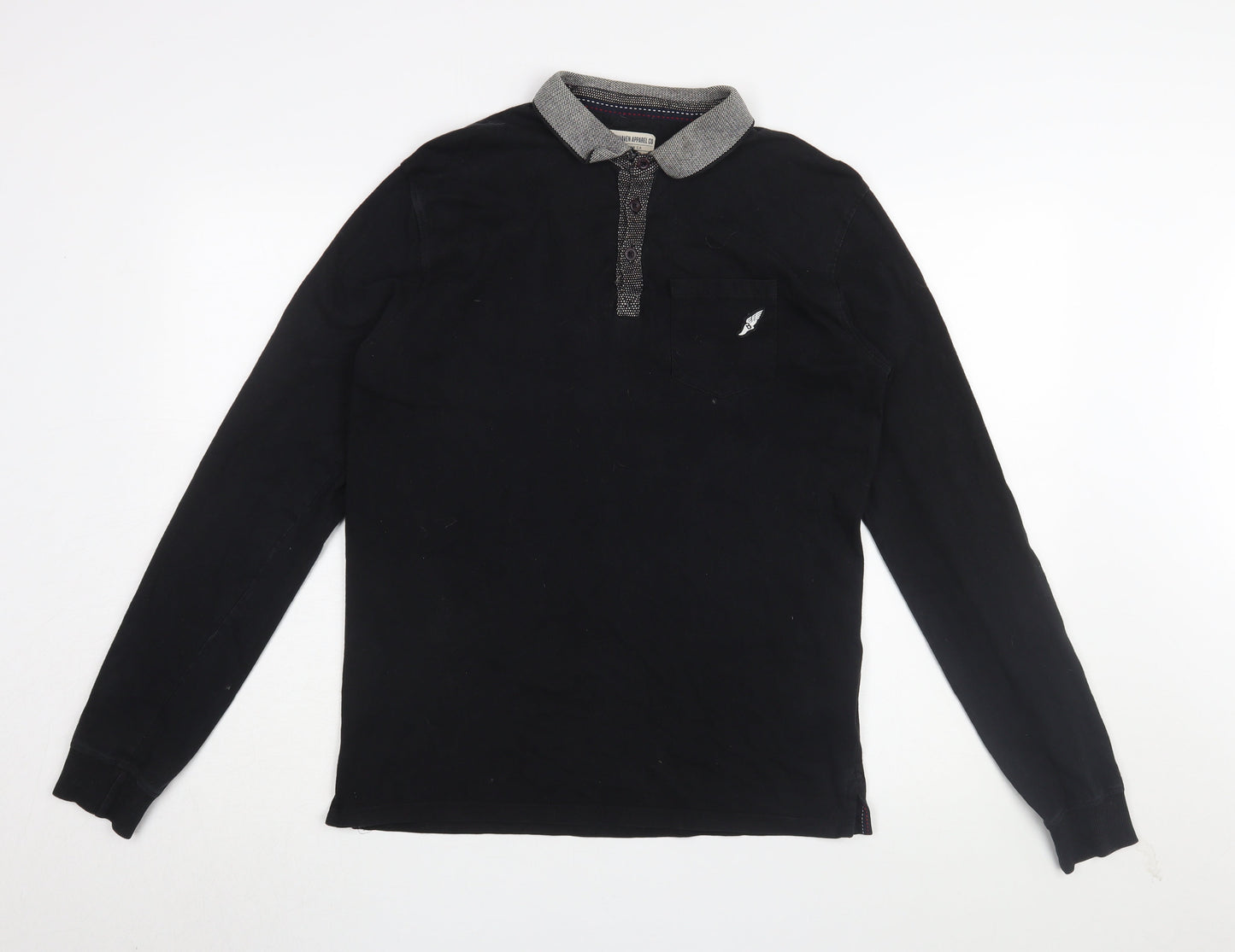 Brookhaven Men's Black Long Sleeve Polo, Size M