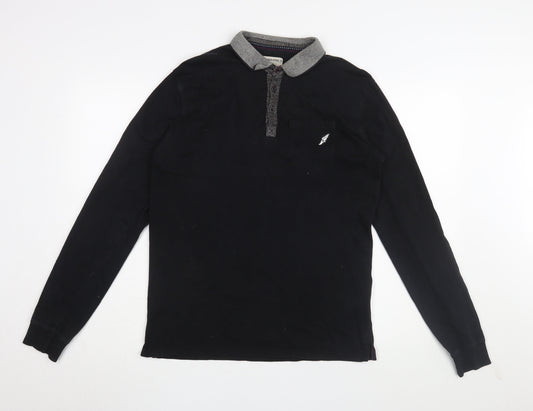 Brookhaven Men's Black Long Sleeve Polo, Size M