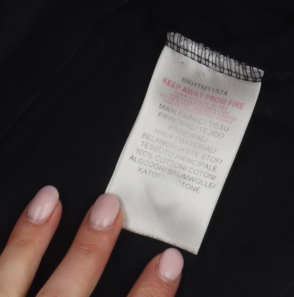 Brookhaven Men's Black Long Sleeve Polo, Size M