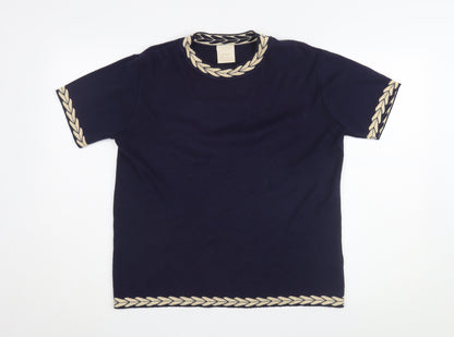 Womens UK Size M Eastex Blue Basic T-Shirt