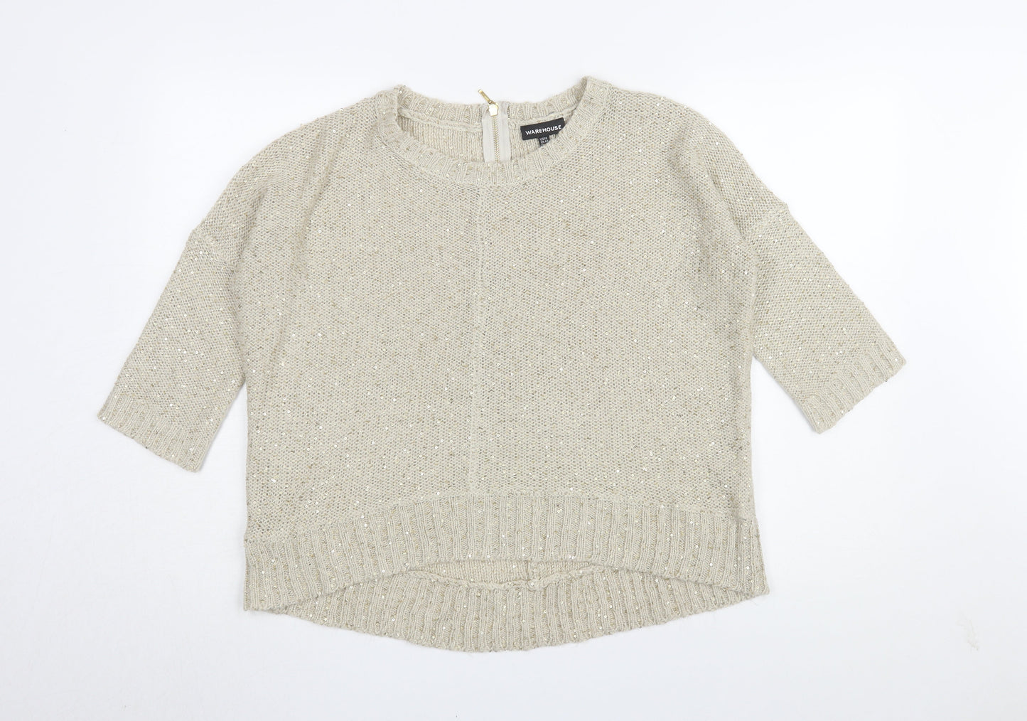Womens UK Size 14 Warehouse Beige Pullover Jumper