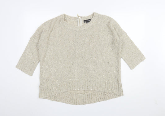 Womens UK Size 14 Warehouse Beige Pullover Jumper