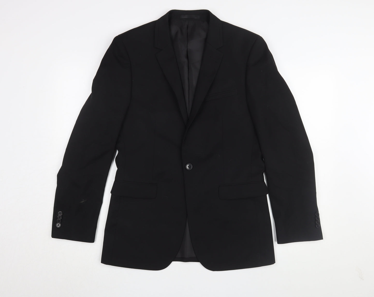 Mens UK Size 36 One Six 5ive Regular Black Suit Jacket