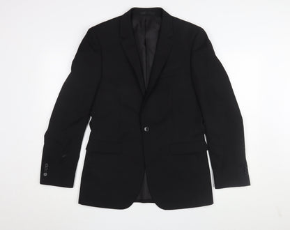 Mens UK Size 36 One Six 5ive Regular Black Suit Jacket