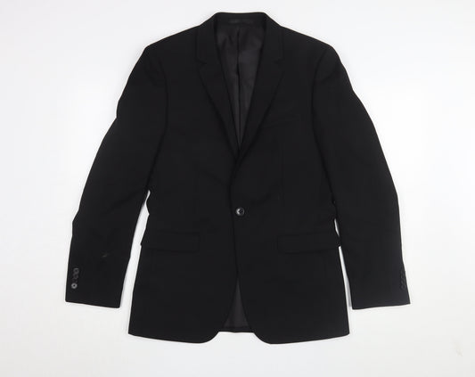 Mens UK Size 36 One Six 5ive Regular Black Suit Jacket