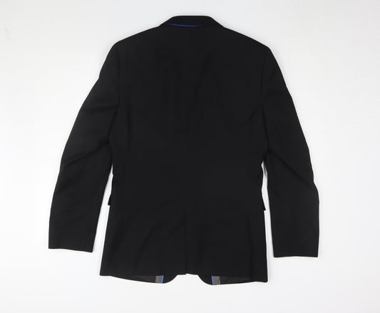 Mens UK Size 36 One Six 5ive Regular Black Suit Jacket