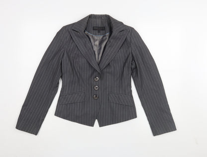 Next Women's Grey Pinstripe Blazer Size 6 Petite